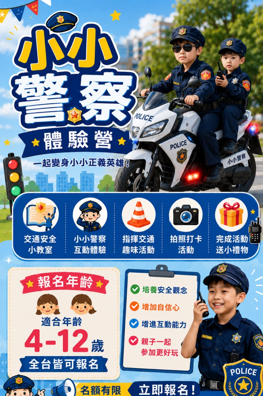 小小警察體驗營活動海報